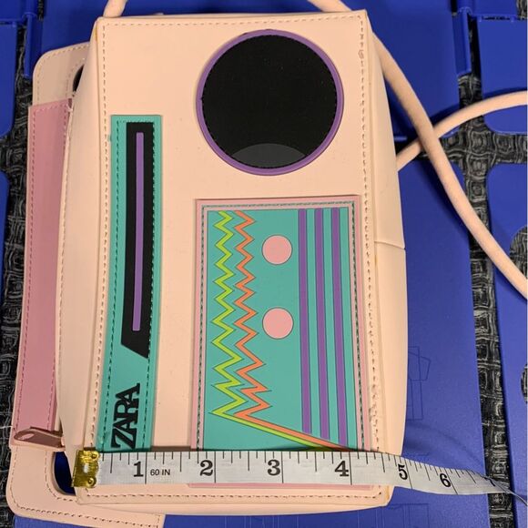 ZARA Pink Funky Retro Radio Summer Fun Purse Stereo Bag Small - Picture 4 of 10